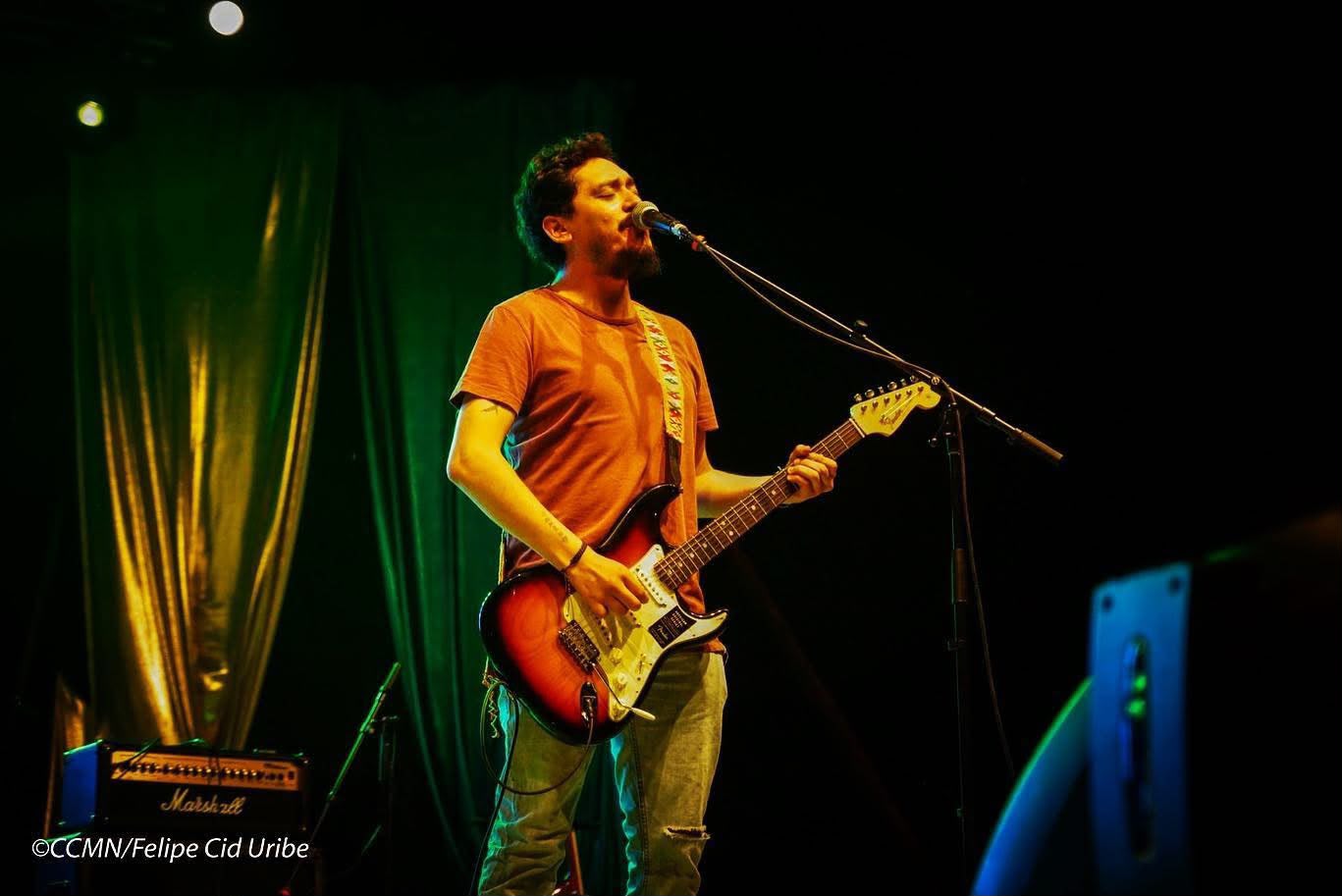 Esteban Elgueta durante una presentación en vivo de Keltehue en el Carnaval de Verano de Nacimiento. Fotografía facilitada por el músico.